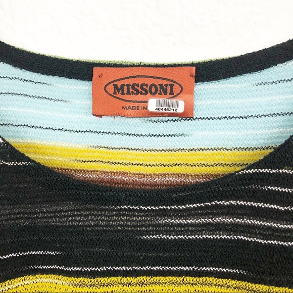 Vintage Missoni size L stripe tunic short sleeve blouse top - Picture 3 of 3